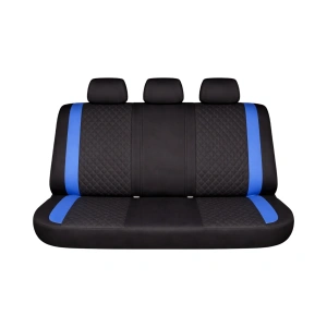 Set huse scaune auto Premium, model DIAMOND Drive, design Sportiv, universale, ergonomice, Piele Ecologica Matlasata, culoare Negru/Albastru - Img 3