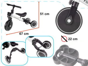 Tricicleta TRIKE FIX MINI, 3in1 adaptabila, culoare Alba - Img 3