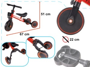 Tricicleta TRIKE FIX MINI, 3in1 adaptabila, culoare Rosie - Img 4