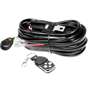 Cablaj pentru proiectoare LED cu telecomanda, functii strobo, relee si sigurante incluse, alimentare 12V