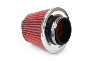 Filtru de aer conic rosu + chrome cu 3 adaptoare - Img 2