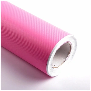 Folie colantare auto Carbon 3D - Culoare Roz, dimensiune 3m x 1,27m - Img 2