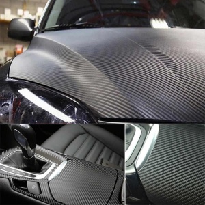 Folie colantare auto Carbon 3D Negru, 3m x 1,27m - Img 2