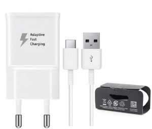 Incarcator pentru Samsung S10 S10+ S10E Fast Charger TA200EWE-DG970BWE Type C 1M Alb. - Img 3