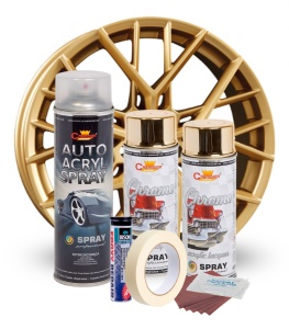 Kit complet reparatie si vopsire jante culoare Auriu Metalic, V2 - Img 4