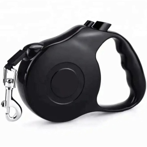 Lesa Retractabila Automata cu carabina pentru caini, lungime sfoara 5m, culoare Neagra - Img 1