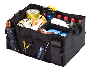 Organizator portbagaj auto cu 9 buzunare, 55 x 38 x 26cm, culoare neagra - Img 2
