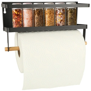 Raft magnetic de frigider 2in1, pentru condimente si prosop de bucatarie - Img 2