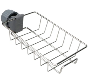 Raft organizator universal pentru bucatarie sau baie, montaj pe robinet, material otel, culoare Argintiu - Img 4