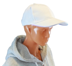 Sapca de tip baseball, cu cozoroc iluminat RGB, culoare Alba, marime universala, reglabila - Img 5