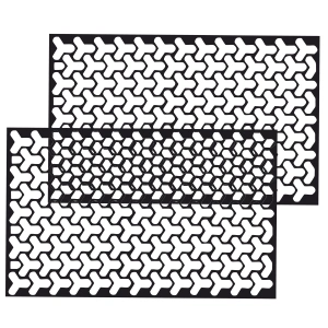 Set 2 folii autoadezive decupate pentru decorarea stopurilor auto, dimensiune 2 x 48 x 30cm, culoare Negru Mat, model HONEYCOMB TRIANGLE - Img 4