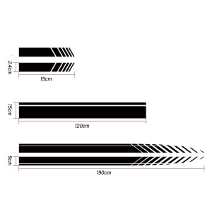 Set 5 stickere autoadezive Tuning, model "Racing Stripes V1", dimensiune 190 cm, culoare Alba - Img 2