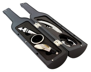 Set Cadou "Accesorii Vin in forma de Sticla, 6in1" culoare Neagra - Img 3