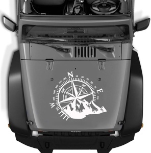 Sticker autoadeziv pentru vehicule Off Road, model "Kompass", dimensiune 44 x 55 cm, culoare Alba - Img 2