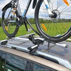 Suport auto pentru transport bicicleta in pozitie verticala, montaj rapid pe barele transversale, capacitate 15kg - Img 4