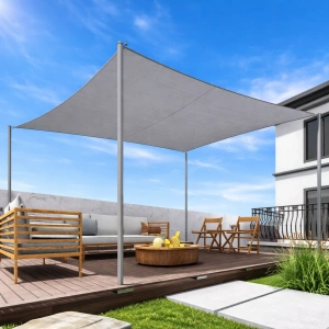 Umbrar de gradina dreptiunghiular, impermeabil, culoare Gri, dimensiune 4 x 3 m