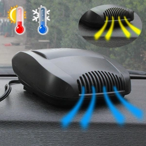 Aeroterma auto 2in1, Ventilate, Incalzire Rapida si Dezghetare Geamuri, alimentare 12V, putere 150W, cu mufa de bricheta - Img 2