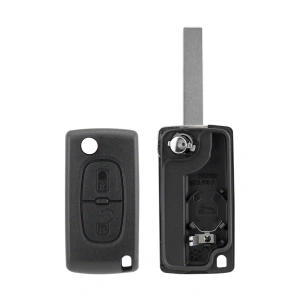  Carcasa Telecomanda Auto cu 2 butoane si lamela inclusa, compatibila Citroen - Peugeot - Img 4