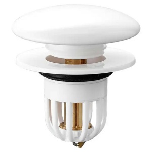Dop scurgere chiuveta, universal, deschidere cu click, material oțel, diametru exterior 66 mm, culoare Alba - Img 3