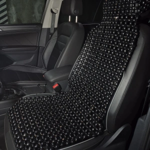 Husa Premium pentru scaun auto cu bile de masaj din lemn, dimensiune 122 x 42 cm, culoare Negru - Img 4