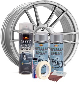 Kit complet reparatie si vopsire jante culoare Argintiu Metalizat, V2 - Img 2