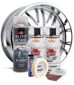 Kit complet reparatie si vopsire jante culoare Crom Metalic, V2 - Img 2