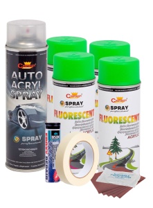 Kit complet reparatie si vopsire jante culoare Verde Fluorescent, V4 - Img 3