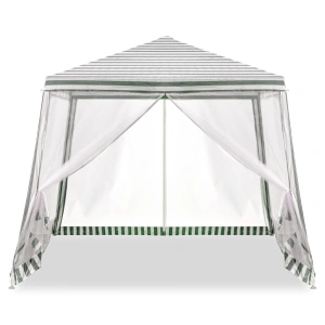 Pavilion de gradina, cort pentru petreceri, foișor cu plasa de tantari, culoare alb/verde, dimensiune 3 x 3 m - Img 2