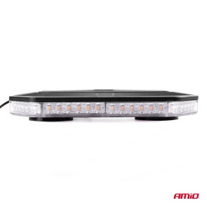 Rampa luminoasa girofar, culoare Orange, alimentare 12/24V, 48 LED-uri, protectie IP56, montaj cu magnet - Img 4