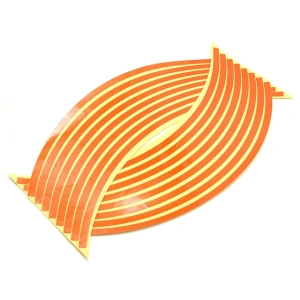 Set 16 inele din autocolant pentru jante culoare Orange Lucios - Img 2