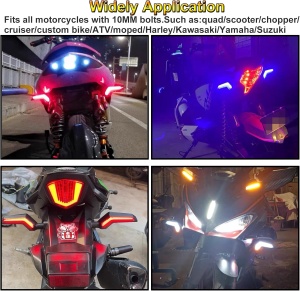 Set 2 lampi Semnalizare Moto, model BUMERANG, cu 2 functii, pozitie si semnalizare, tensiune 12V - Img 6