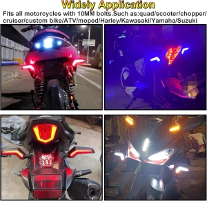 Set 2 lampi Semnalizare Moto, model BUMERANG, cu 2 functii, pozitie si semnalizare, tensiune 12V - Img 6