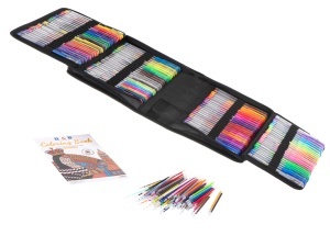 Set 242 piese, Pixuri cu gel multicolor + Rezerve + Carte de colorat + Penar - Img 5