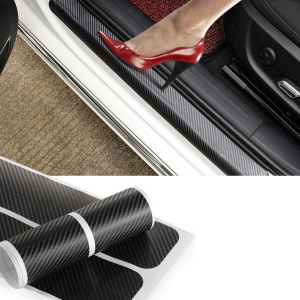 Set 4 bucati protectie praguri Carbon 3D Universal culoare neagra - Img 3