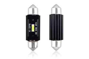 Set becuri auto cu LED CANBUS sofit compatibil C5W 1 SMD 39mm Alb 12/24V, destinat competitiilor auto sau off-road