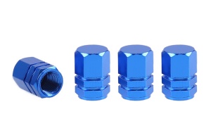Set capacele auto pentru ventil hexagon albastru 4 buc - Img 2