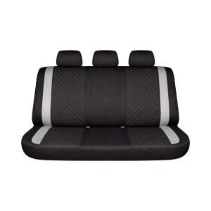 Set huse scaune auto Premium, model DIAMOND Core, design Sportiv, universale, ergonomice, Piele Ecologica Matlasata, culoare Negru/Gri - Img 3