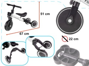 Tricicleta TRIKE FIX MINI, 3in1 adaptabila, culoare Alba - Img 3