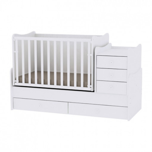 Patut transformer MAXI PLUS NEW White, Lorelli pentru copii si bebelusi, Modern, 167*72 cm, Alb