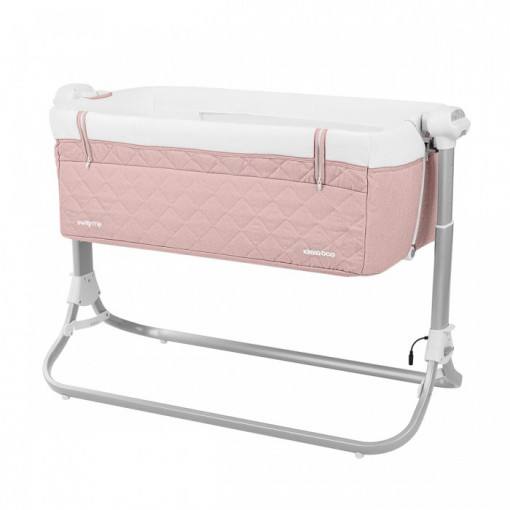 Patut co-sleeper si leagan electric Sway Me Pink, Kikkaboo pentru copii si bebelusi, Modern, 106*53 cm, Roz