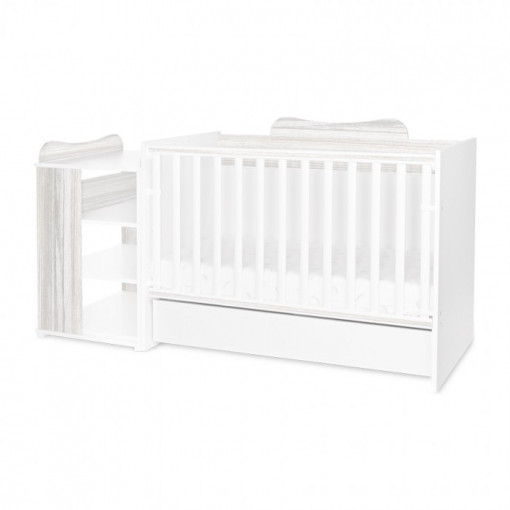 Patut transformer MULTI White/Artwood, Lorelli pentru copii si bebelusi, Modern, 190*72 cm, Alb/Artwood