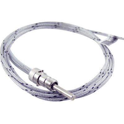 TC-M06-L030-K02.K, sonda de temperatura termocuplu tip K, diametru teaca Ø = 6mm, lungime teaca 30mm, niplu de prindere pe arc, cablu de 2m cu tresa metalica, temperatura -50˚C...+400˚C