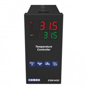 ESM-9420.5.20.0.1/01.02/0.0.0.0 - Regulator de temperatura digital, intrare J, K, R, S, T, Pt100, doua iesiri pe releu 5A, SSR, dimensiuni(L x W x D) 48 x 92 x 94,5 mm