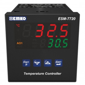 ESM-7720.5.20.0.1/01.02/0.0.0.0 - Regulator de temperatura digital, intrare J, K, R, S, T, Pt100, doua iesiri pe releu 5A, SSR, dimensiuni(L x W x D) 72 x 72 x 95,5 mm