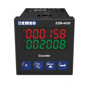 Emko EZM-4430.5.00.0.1/00.00/0.0.0.0, Numarator digital de impulsuri, 6 digiti, doua intrari de numarare, INC, DEC, INC/INC, INC/DEC, UP/DOWN, x1/x2/x4 phase shift, compatibil cu senzori PNP, NPN.