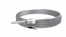 RT-M06-L050-K02, sonda de temperatura termorezistenta PT100 cu 3 fire, diametru teaca Ø = 6mm, lungime teaca 50mm, niplu M12x1,5 cu fixare pe arc, cablu de 2m cu tresa metalica, temperatura -50˚C...+400˚C