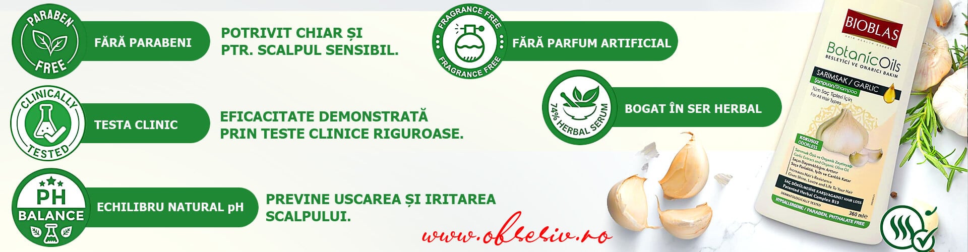 Sampon Nutritiv & Reparator Bioblas - Usturoi & Ulei de Masline Organic