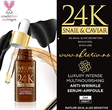 Ser Anti-Rid Fata Gat si Decolteu 24K Snail & Caviar Luxury Intense Eveline Prestige