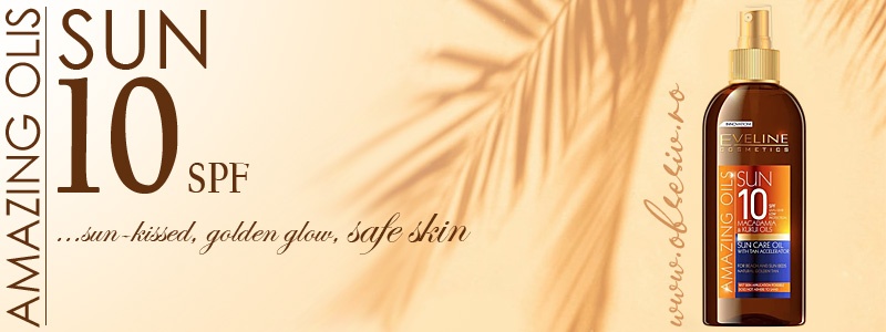 Ulei Plaja SPF10 Anti-Nisip Rezistent la Apa cu Extract de Macadamia Eveline Cosmetics