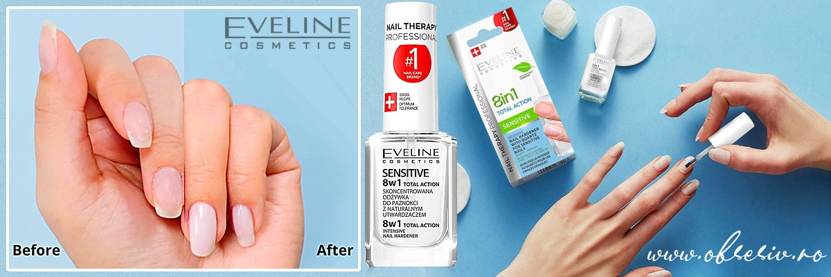 Tratament Profesional 8 in 1 Total Action Sensitive, Regenerare Instant si Intaritor Unghii